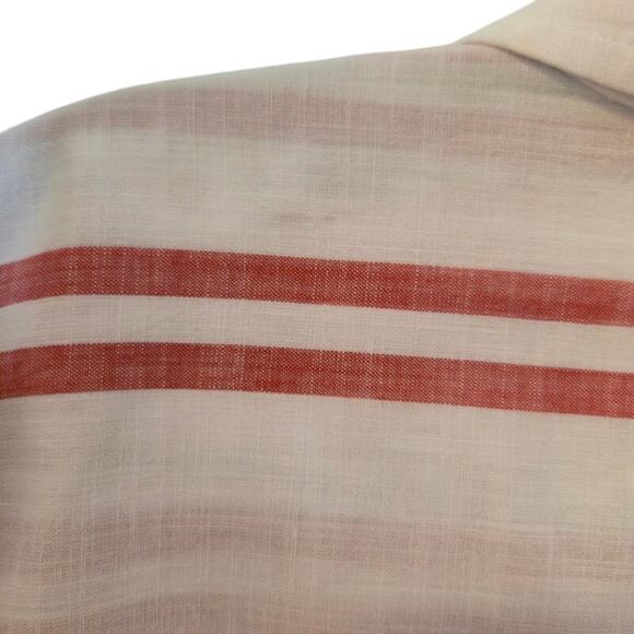 Good Threads Womens Striped Top Size Large White & Red Button Up Preppy Casual - Picture 9 of 13
